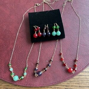 Set of 3 Multicolor Beaded Jewelry